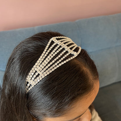Shimmering Crystal Mesh Hairband