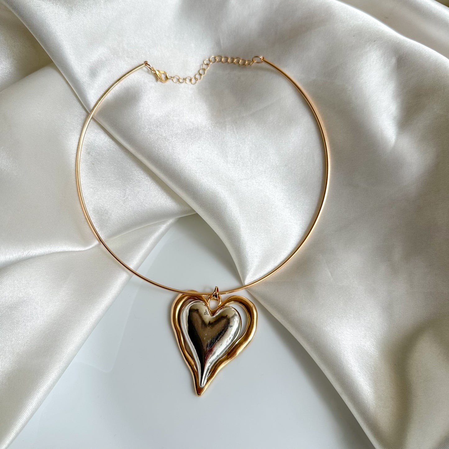 Hazel Dual Heart Charm Necklace