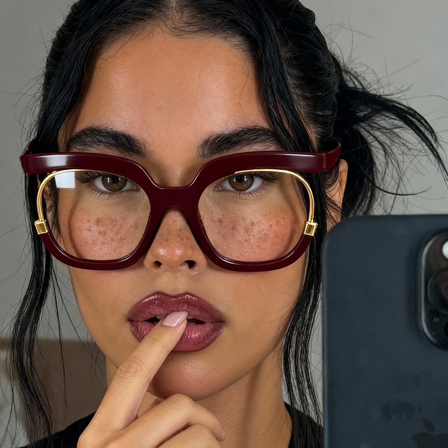 Burgundy Round Viral Retro Eyewear