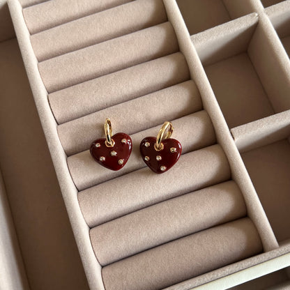 Burgundy Heart Hoops
