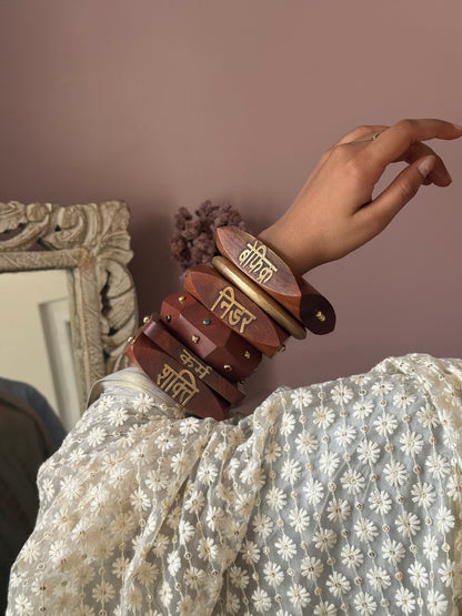 Power Wooden Bangle Stack