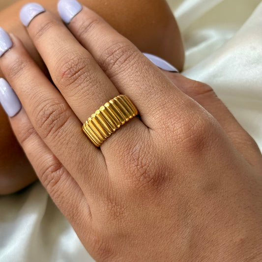 Coil Stainless Steel 18K Gold Plated Band Ring