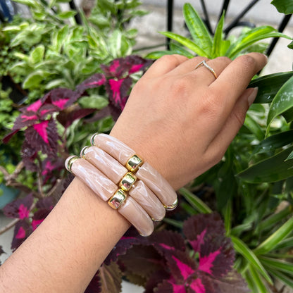 Peach Brown Retro Acrylic Bracelet