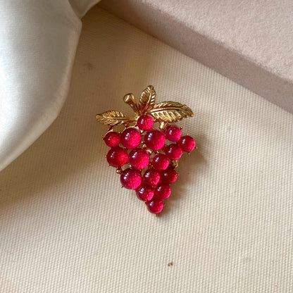 Berry Blush Grape Brooch