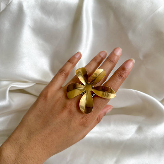 Daffodil Statement Flower Gold Ring