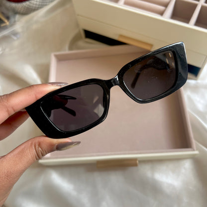 Imperial Black Rectangular Sunglasses