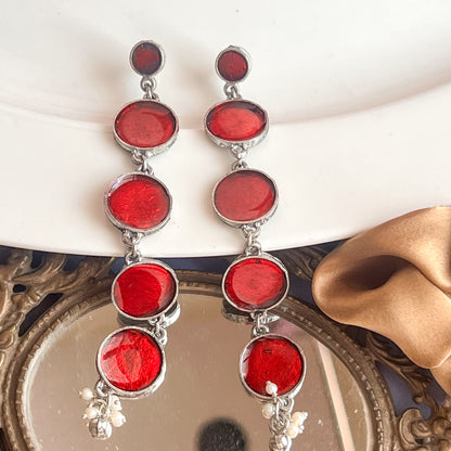 Junagarh Red Dangling Earrings