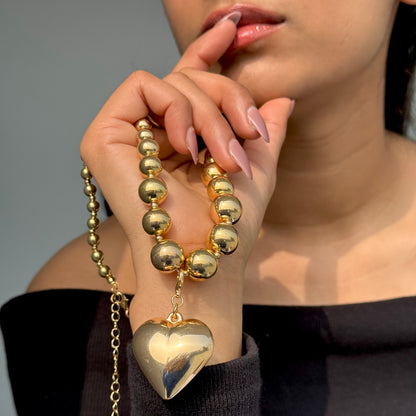 Heart Chunky Gold Necklace