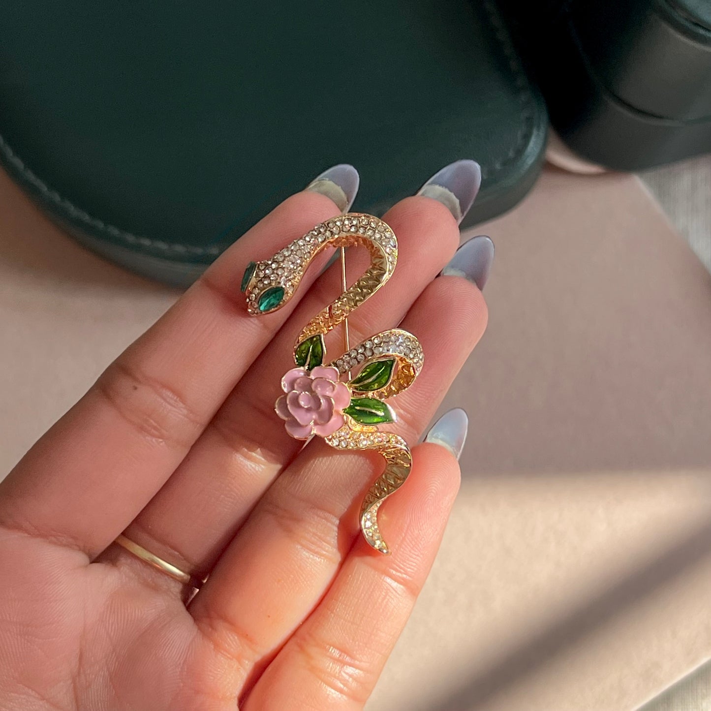 Serpent Silver Brooch