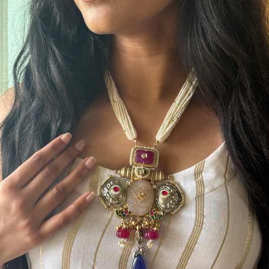 Zafran Antique Brass Necklace