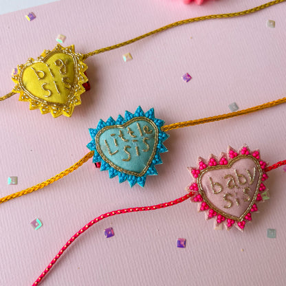 Sisters Heart Handmade Beaded Rakhi