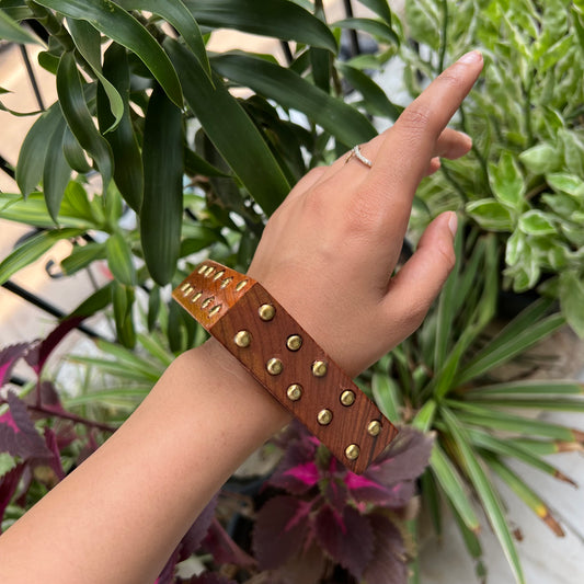 Polka Square Wooden Handmade Bangle