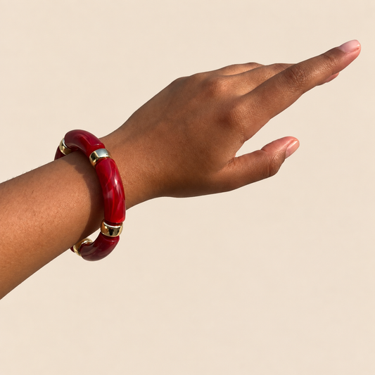 Red Viral Retro Acrylic Bracelet (Single)