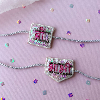Bro Bhabhi Handmade Beaded Rakhi