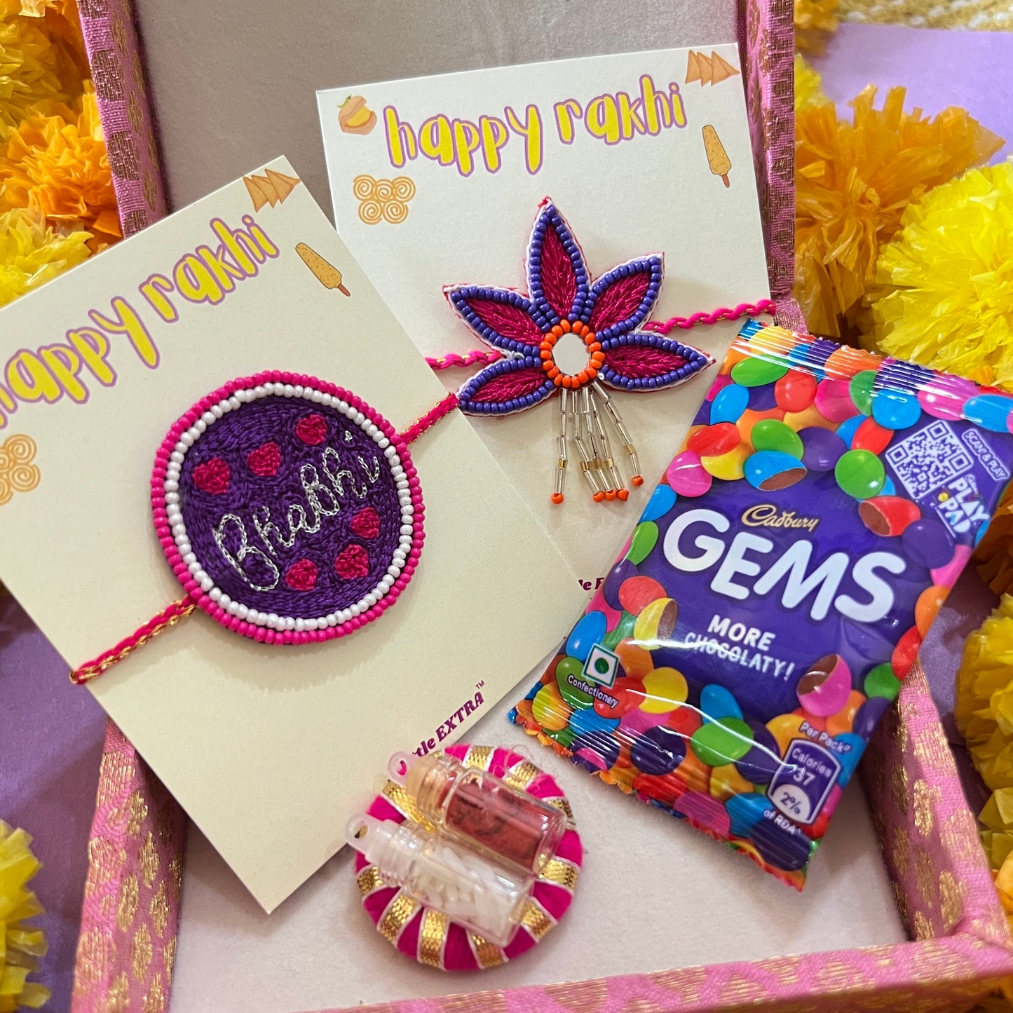 Gems Bhai Bhabhi Rakhi Hamper