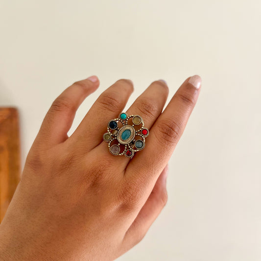 Mandala Bloom Adjustable Ring