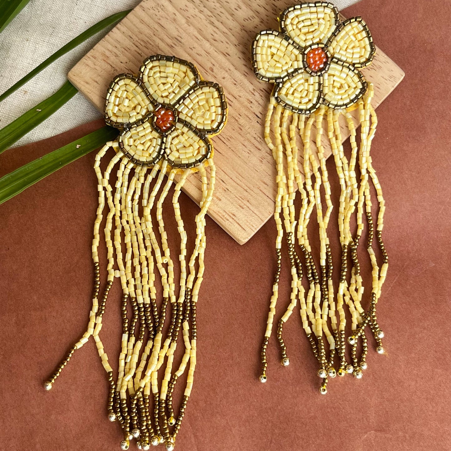 Grace Lemon Handmade Beaded Earrings