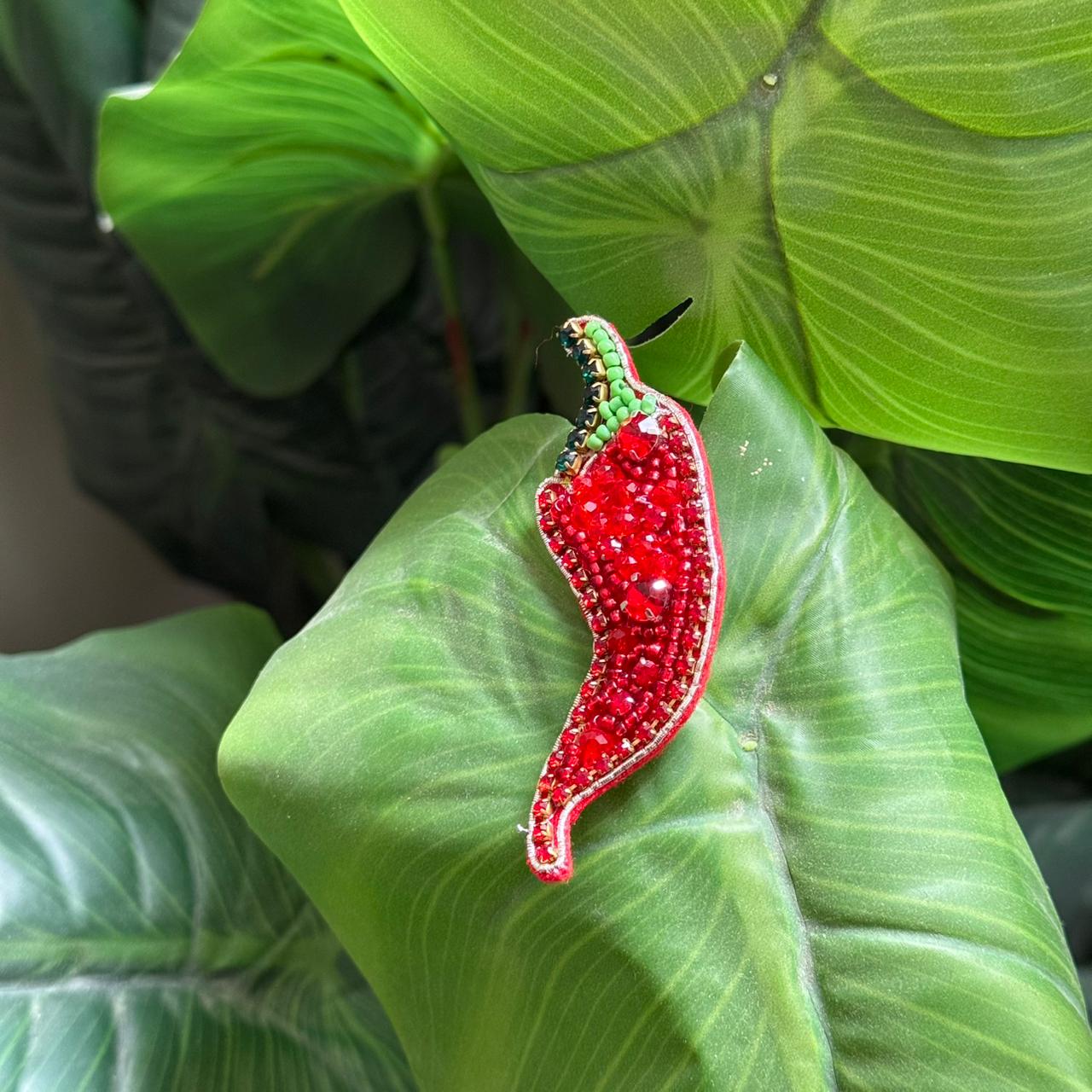 Chilly Handmade Beaded Brooch