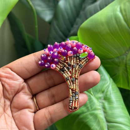 Berry Bunch Handmade Beaded Brooch