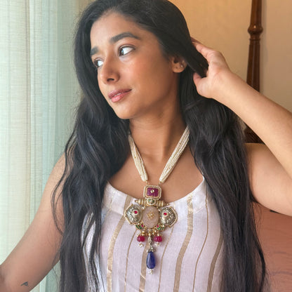 Zafran Antique Brass Necklace