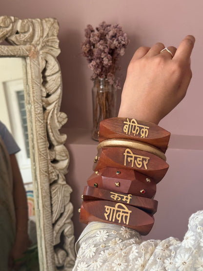 Power Wooden Bangle Stack