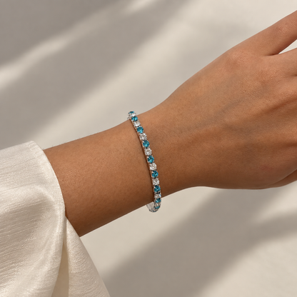 Blue Crystal Tennis Bracelet