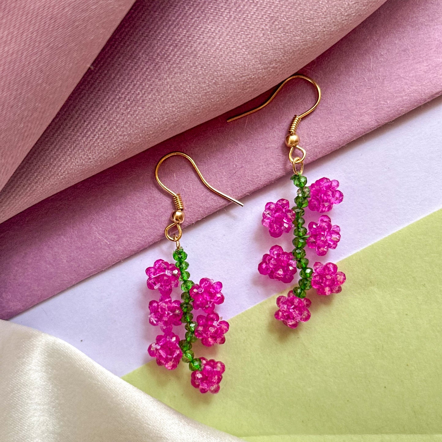 Grape Wine Handmade Beaded Earrings