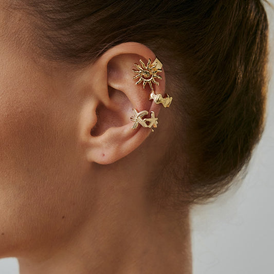 Golden Ocean Charm Ear Cuff