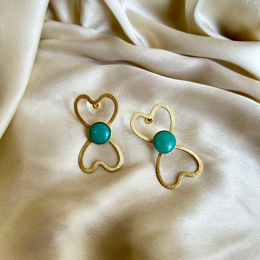 Herz Brass Handmade Earringsp