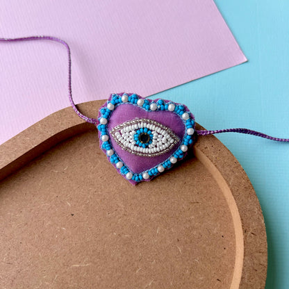Evil Eye Heart Handmade Rakhi