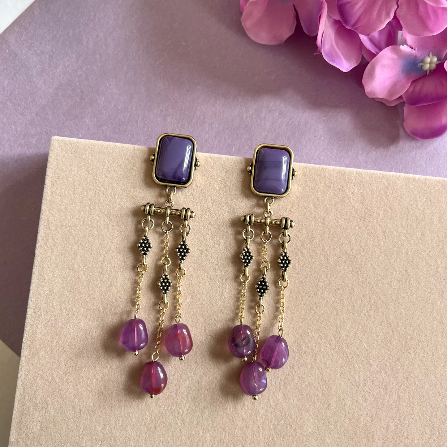 Purple Royale Tassel Earrings