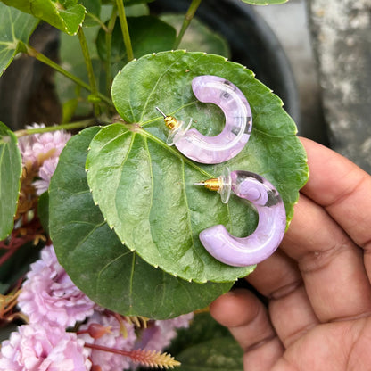 Pretty please Lilac Resin Earrings