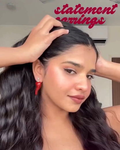 Chilly Hot Mirchi Enamel Studs