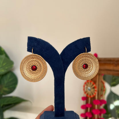 Surya Mandala Brass Earrings