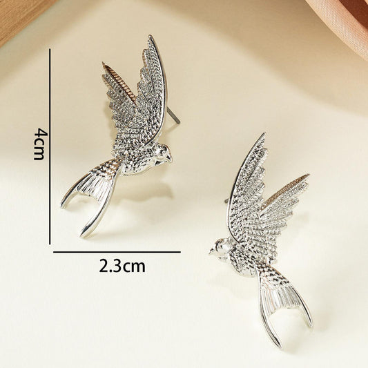 Kingfisher Bird Silver Ear Studs