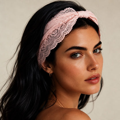Blush Pink Lace Headband
