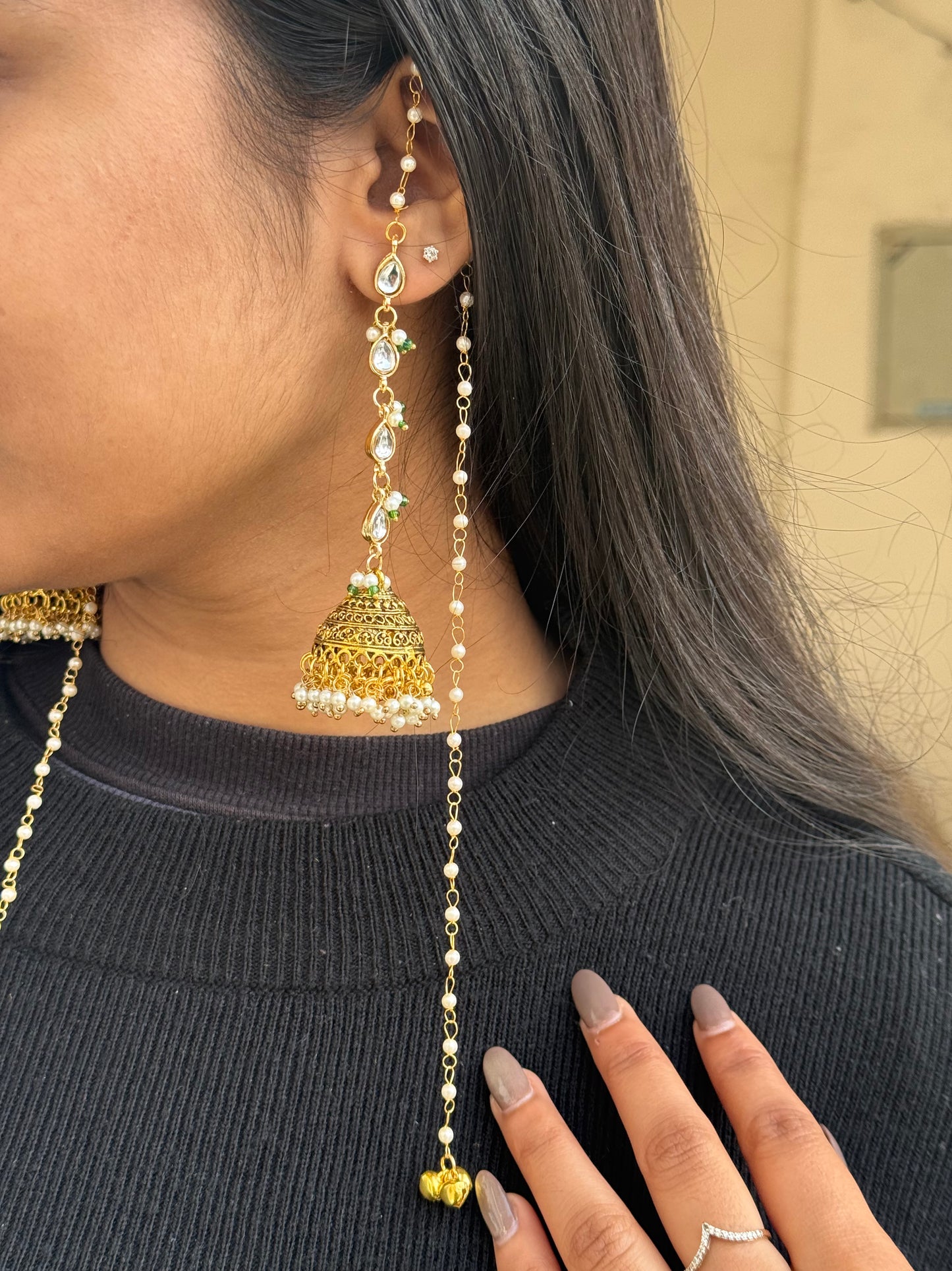 Royal Long Pearl Jhumkis