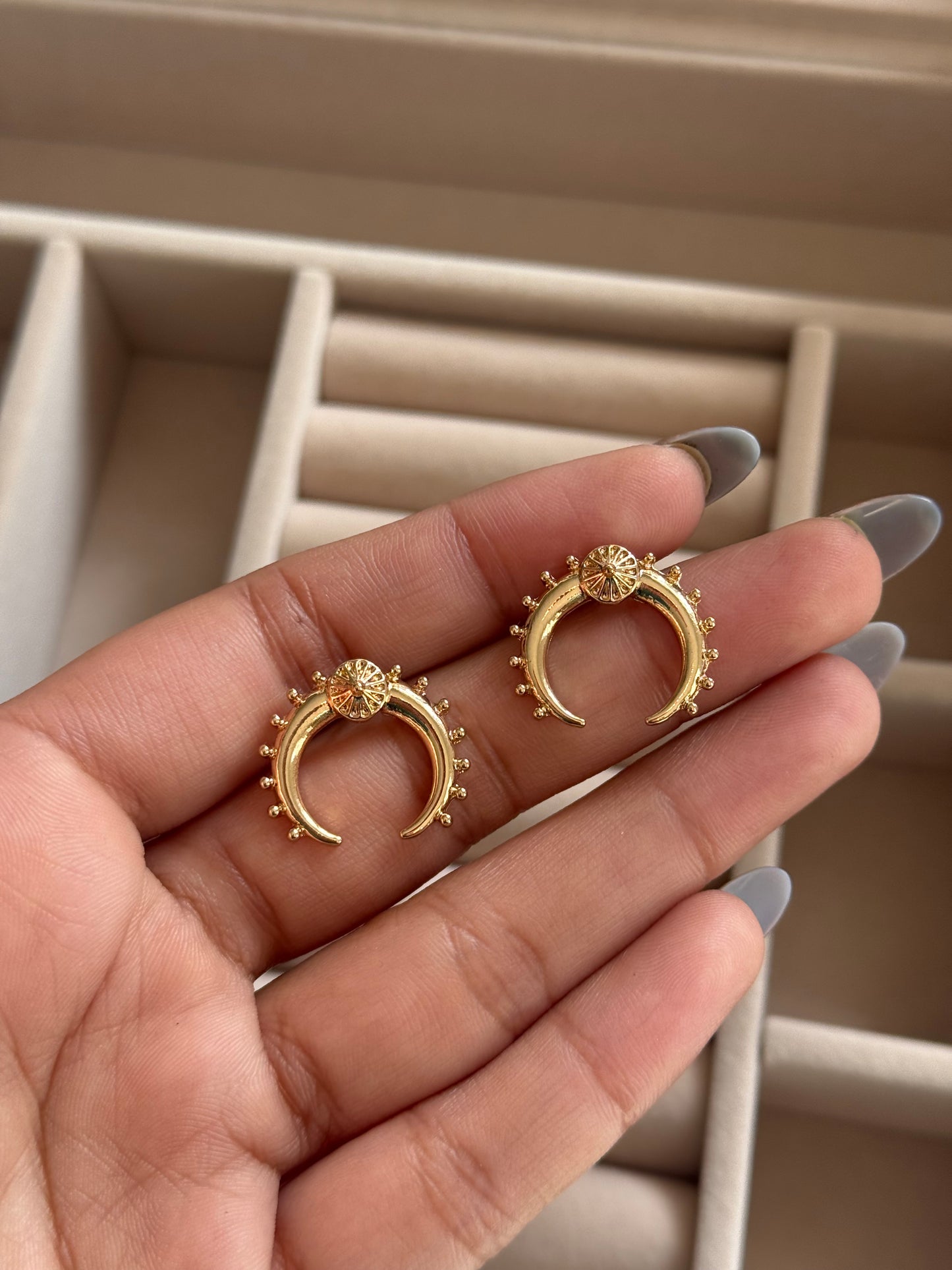 Luna Crest Hoop Earrings