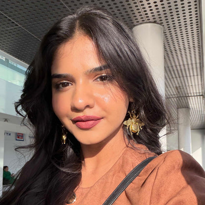 Golden Bee Metal Earring