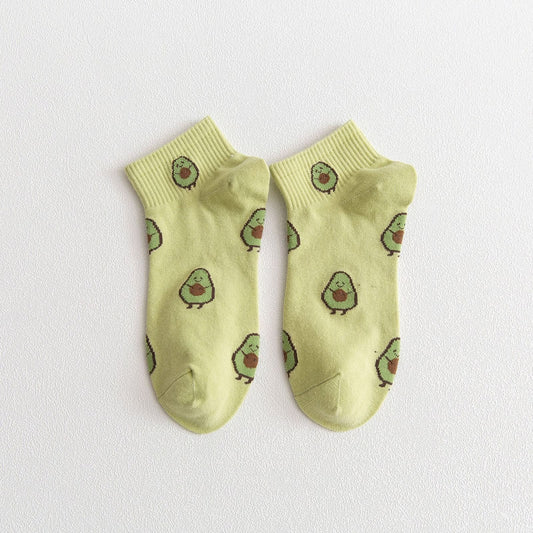 Happy Avocado Ankle Socks