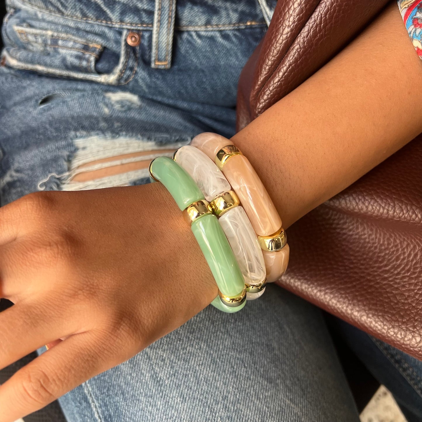 Nude Retro Acrylic Bracelet