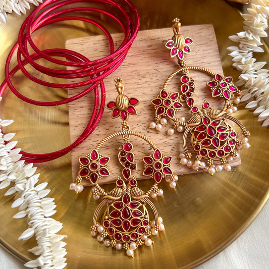 Kamakhya Red Temple Earrings