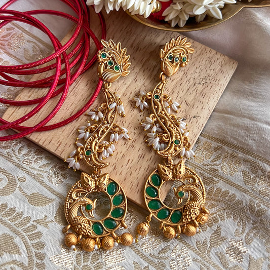 Rasika Green Temple Earrings