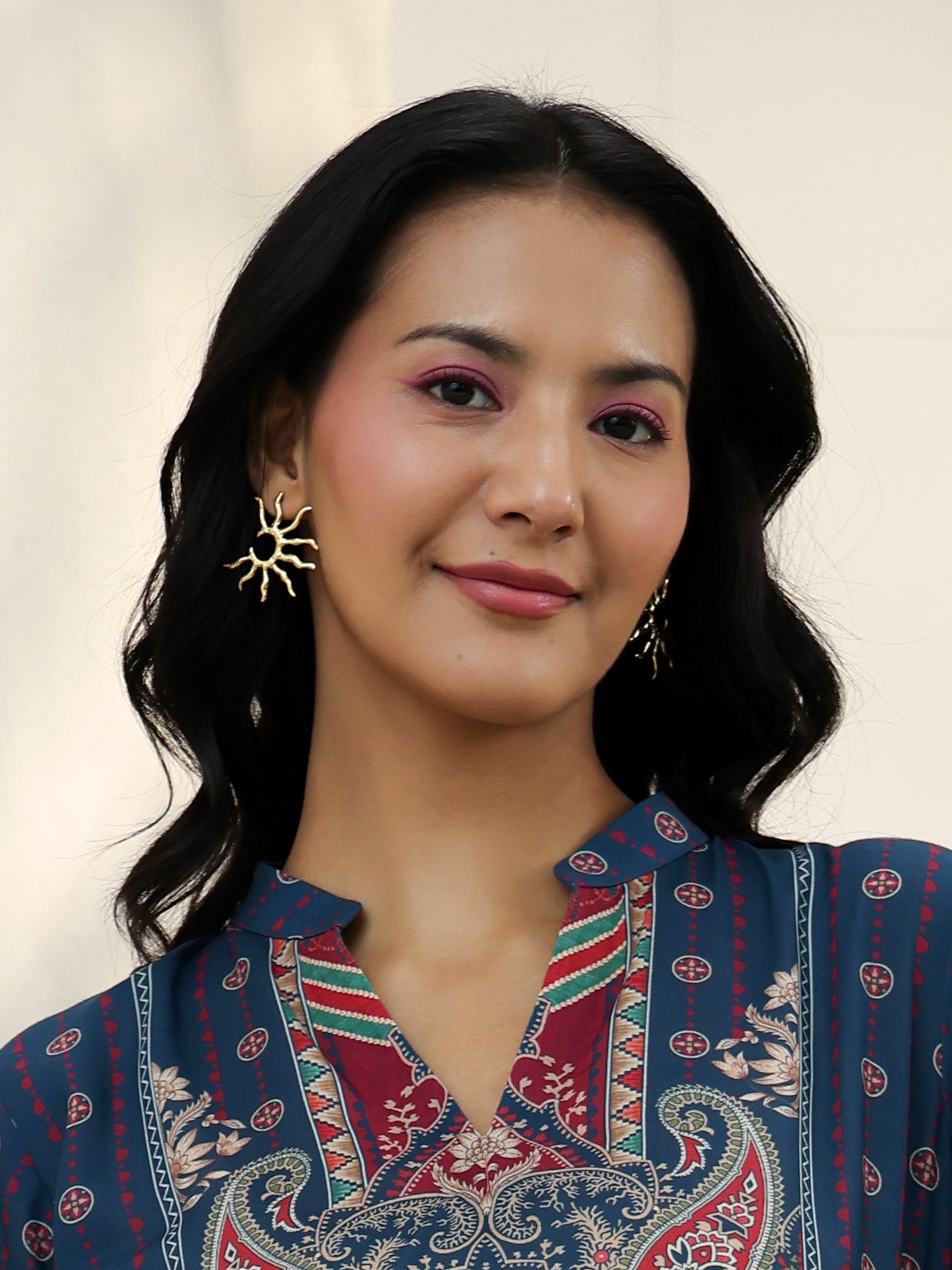 Golden Sunburst Statement Earrings