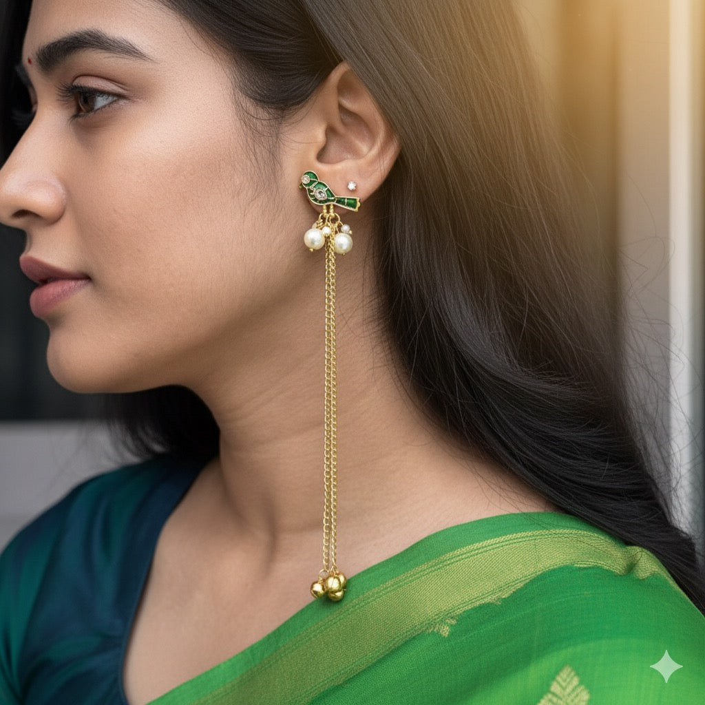 Sparrow Ghungroo Long Earring