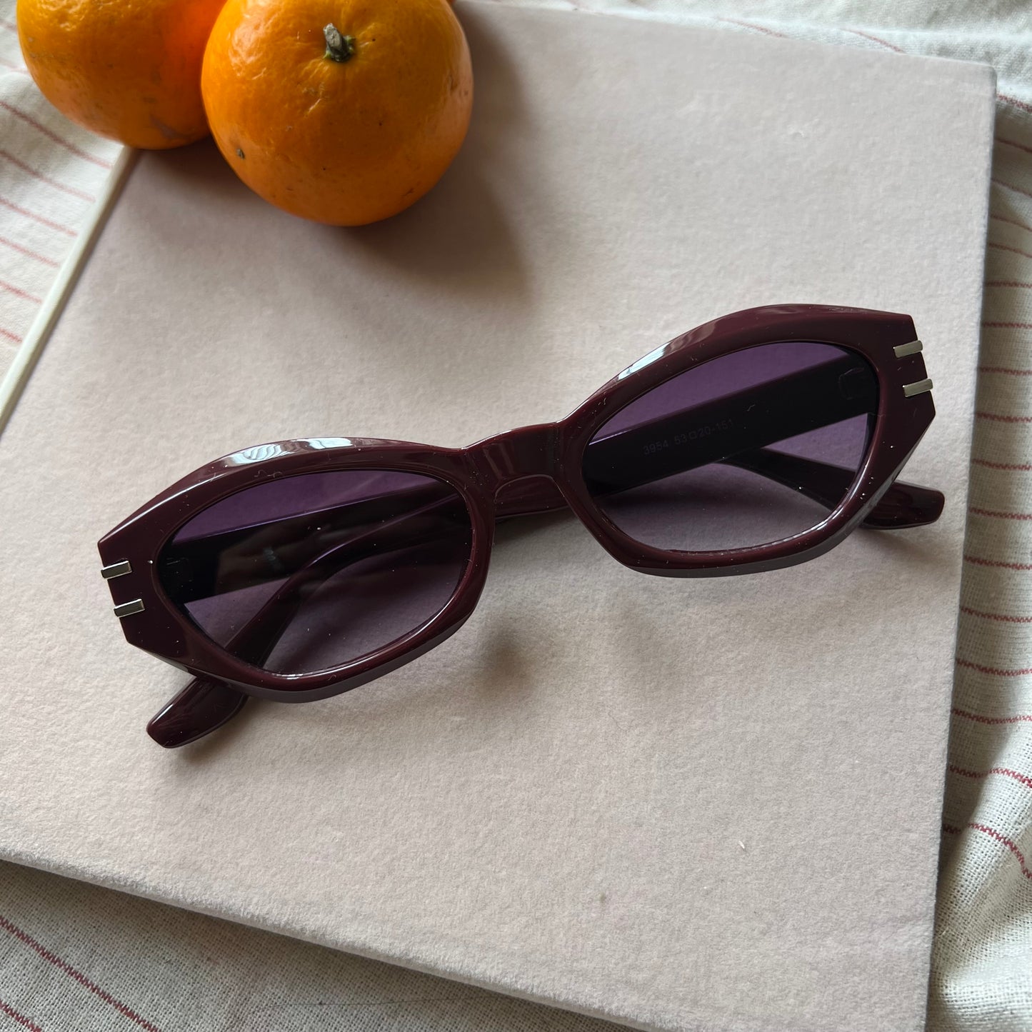 Burgundy Cat Eye Sunglasses