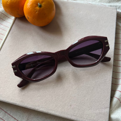 Burgundy Cat Eye Sunglasses