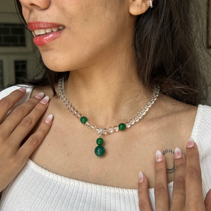 Verdant Glow Crystal Necklace