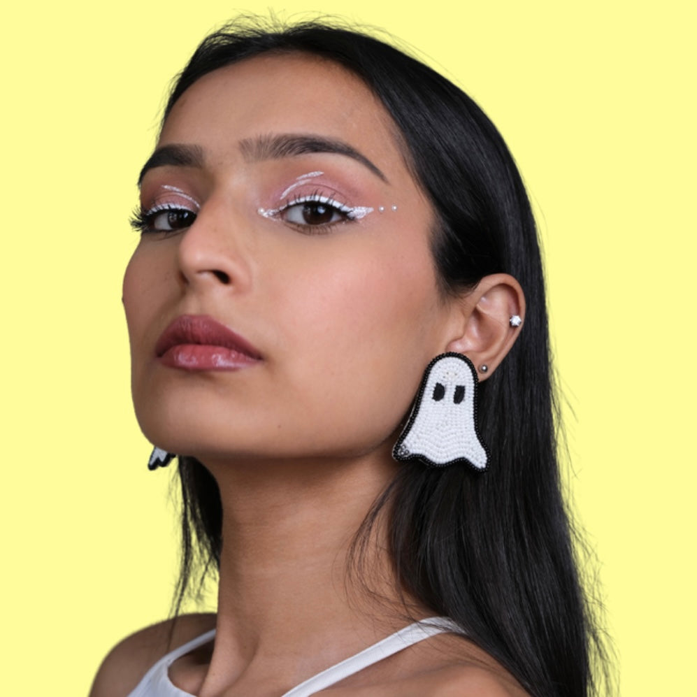 Ghosted Handmade Beaded Earrings