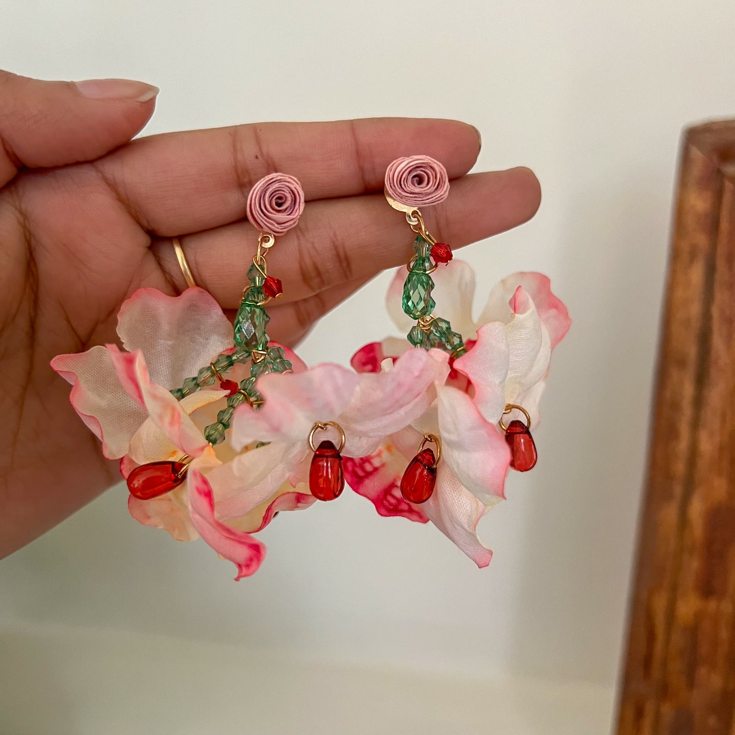 Floating Flower Drop Earring